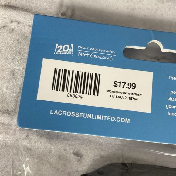 Lacrosse Unltd Limited Edition Simpsons Sock Youth Size 3-5 - Picture 5 of 6